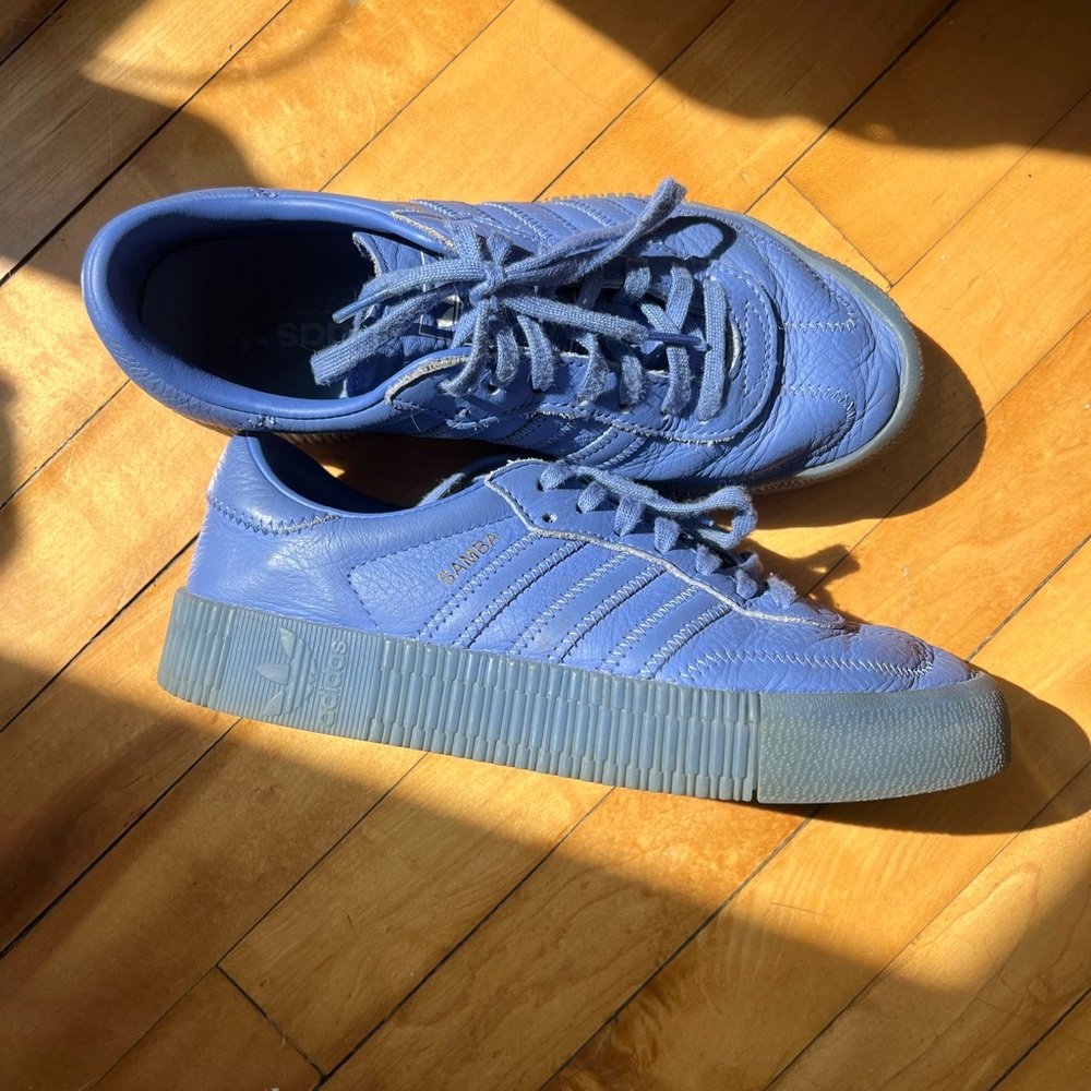 Adidas sambas blue leather size 8